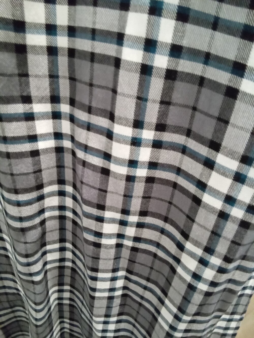 Westbound Woman Plus Size 1X Black & White Plaid w/Green Button Down Tunic - Picture 5 of 11